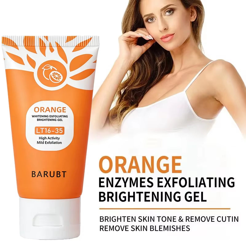50G Orange Exfoliating Gel for Facial Body Gentle Orange Facial Scrub Body Cleansing Gel Dead Skin Remover Scrub Skin Cleaning