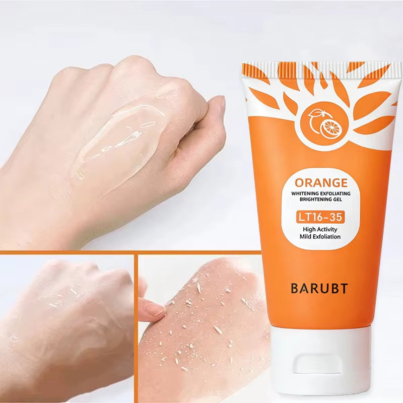 50G Orange Exfoliating Gel for Facial Body Gentle Orange Facial Scrub Body Cleansing Gel Dead Skin Remover Scrub Skin Cleaning