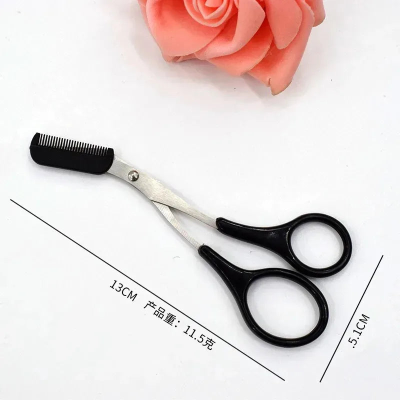 1/2/3/4Pcs Eyebrow Trimmer Makeup Tools Stainless Steel Eyebrow Scissors with Comb Hair Removal Eyebrows Shaping Makeup Tools