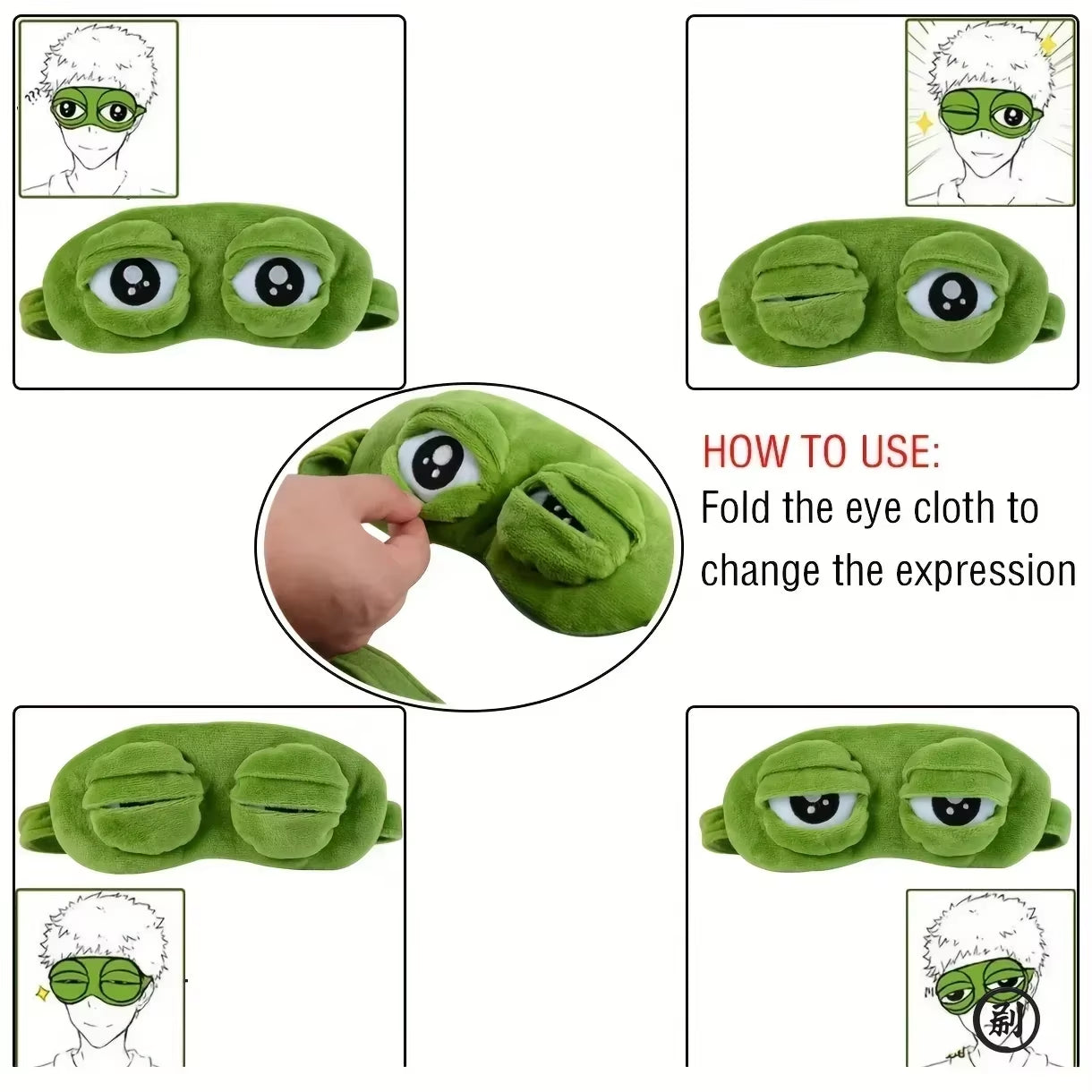3D Frog Sleep Mask Natural Sleeping Eyeshade Women Men Creative Cartoon Soft Portable Blindfold Travel Office Eyepatch
