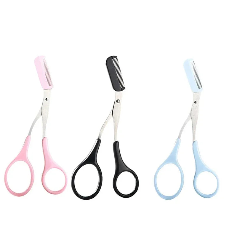 1/2/3/4Pcs Eyebrow Trimmer Makeup Tools Stainless Steel Eyebrow Scissors with Comb Hair Removal Eyebrows Shaping Makeup Tools
