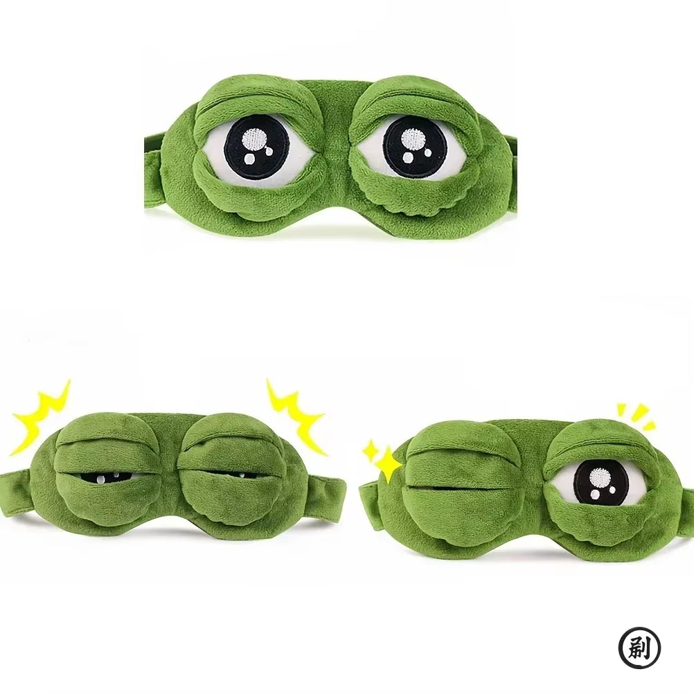 3D Frog Sleep Mask Natural Sleeping Eyeshade Women Men Creative Cartoon Soft Portable Blindfold Travel Office Eyepatch