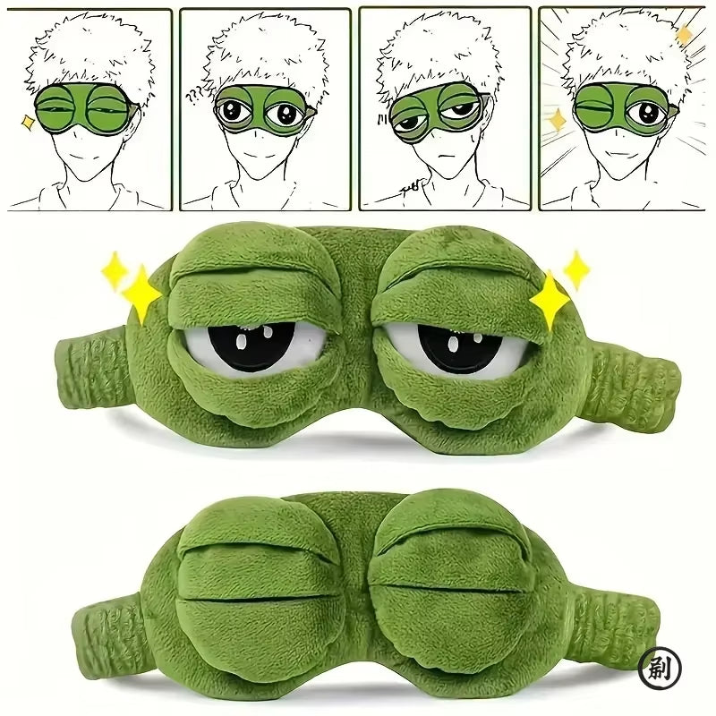 3D Frog Sleep Mask Natural Sleeping Eyeshade Women Men Creative Cartoon Soft Portable Blindfold Travel Office Eyepatch